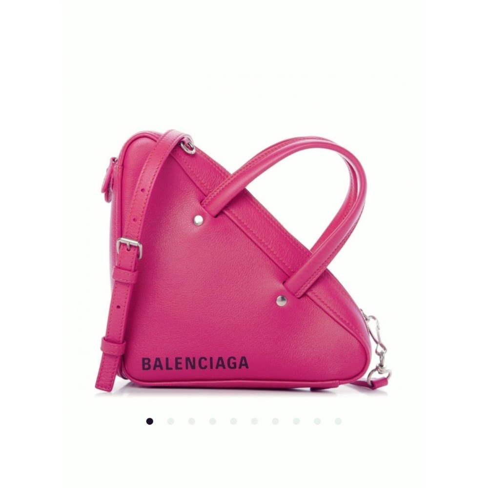 Balenciaga Vibrant Pink Triangular Crossbody Bag